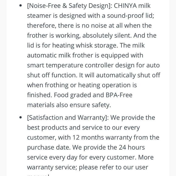 NEW BlackโChinya Milk Frother Automatic Frothe Hot & Cold Functions IcedโCoffee - Picture 9 of 16